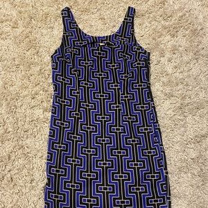 Michael Kors Blue/Black/White Dress Size: 4